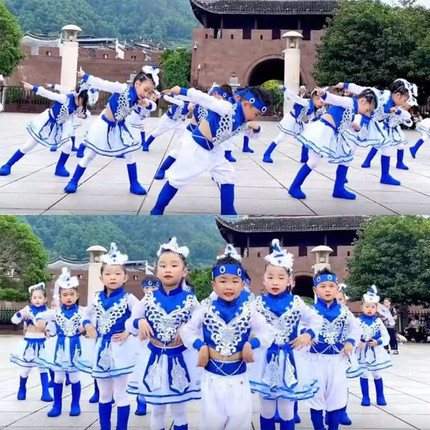 六一儿童演出服少数民族服男女童蒙古族舞蹈服马蹄哒哒草原表演服