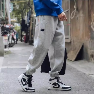 潮牌宽松束脚裤 男春秋季 男款 灰色运动裤 东京衣柜美式 子休闲裤 卫裤