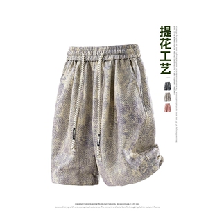 扎染休闲短裤 中裤 男女薄款 潮流宽松阔腿大码 夏 速干运动五分裤 美式