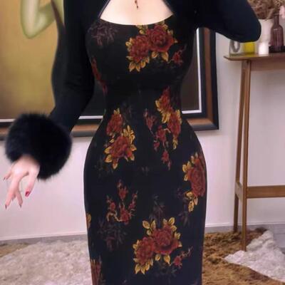 新中式修身高端旗袍连衣裙国色