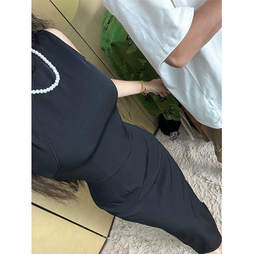 新中式改良旗袍连衣裙女黑名伶
