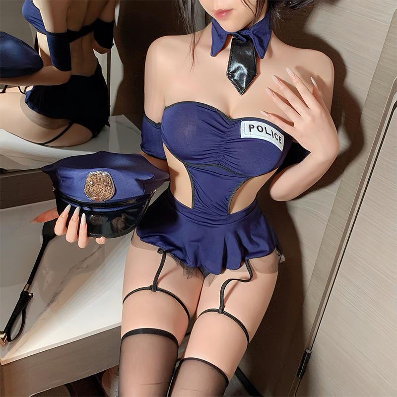 情趣飞天小女警性感机长秘书空姐小胸制服主播角色扮演女警COS