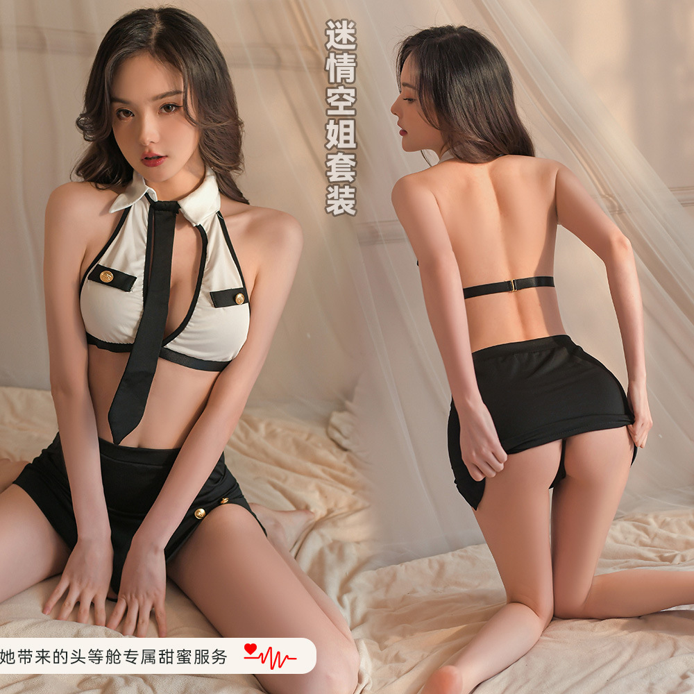 情趣诱惑2025新款性感女警空姐羞耻内衣制服cos睡衣床上套装激情