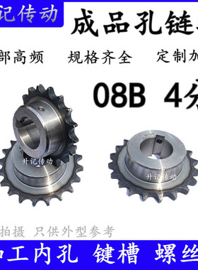 工业带台链轮加工成品孔带螺丝牙键槽定制订做非标3分4分0608B428