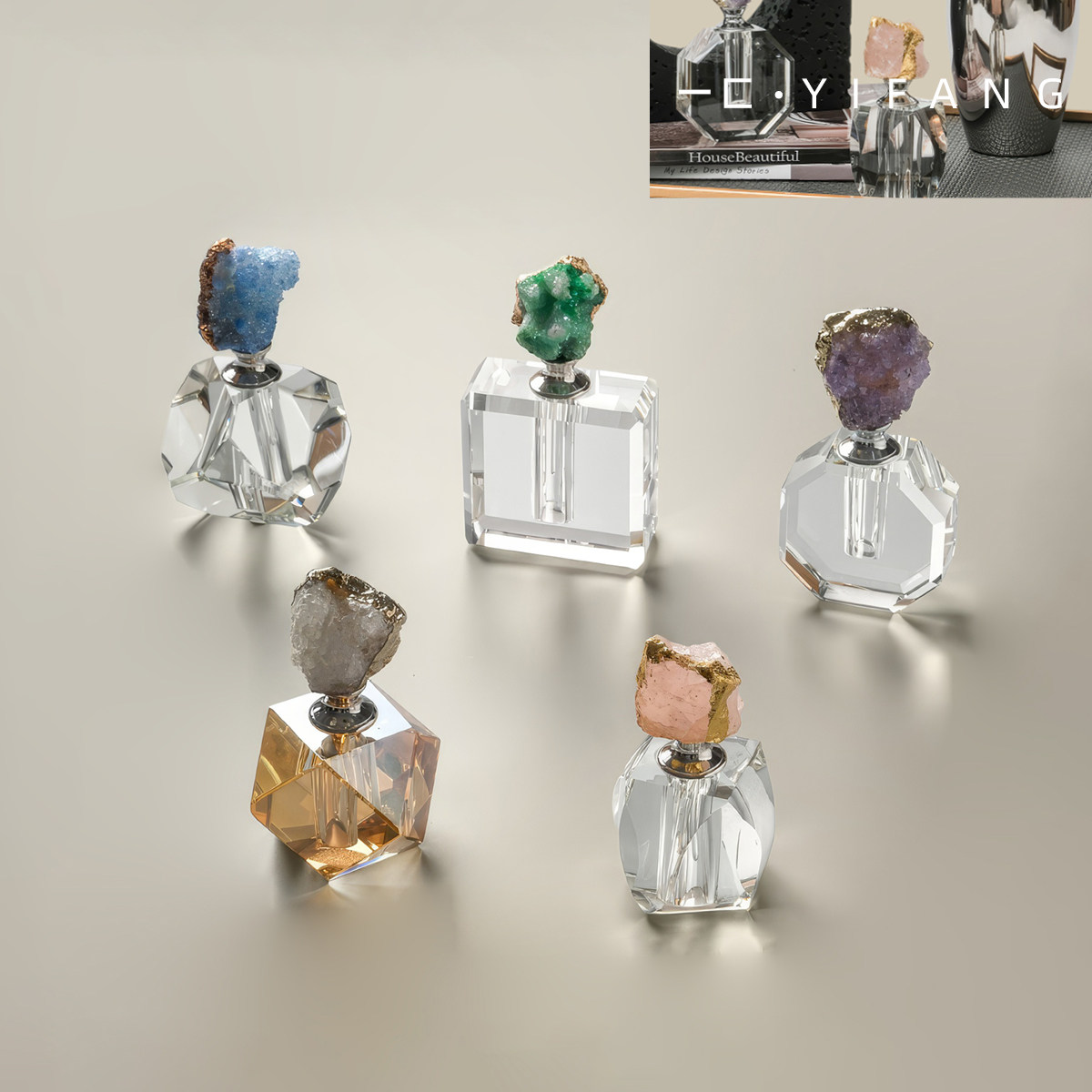 一匚 现代轻奢梳妆台衣帽间卫浴台面水晶瓶摆件 样板间展厅饰品,家居饰品,装饰摆件,淘宝优惠券,粉丝福利购,淘宝优惠卷