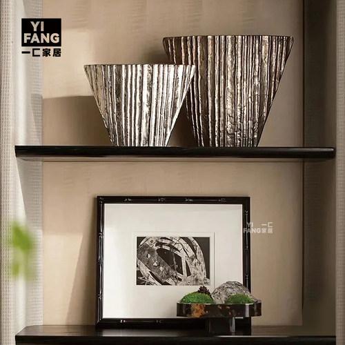 中式书靠摆件云石烛台浮雕装饰画