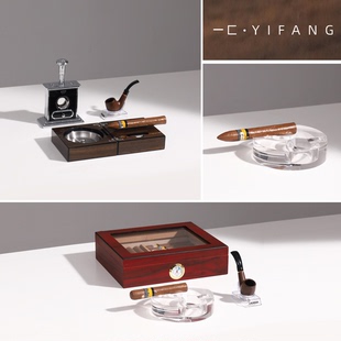 一匚 样板间酒店会所饰品 轻奢烟具烟灰缸雪茄主题搭配创意摆件
