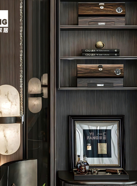 一匚轻奢托盘装饰画酒具套装