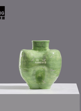 大丹 正品 艺术绿色系花器 样板间酒店餐桌民宿展示柜插花摆件