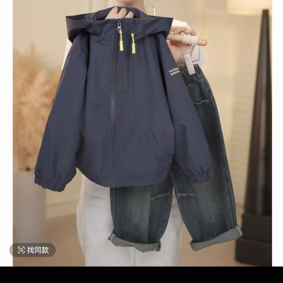女童春秋款双拉链冲锋衣