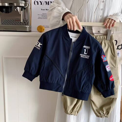 男童外套机车服春秋儿童外套宝宝中小童潮酷洋气炸街夹克棒球服潮