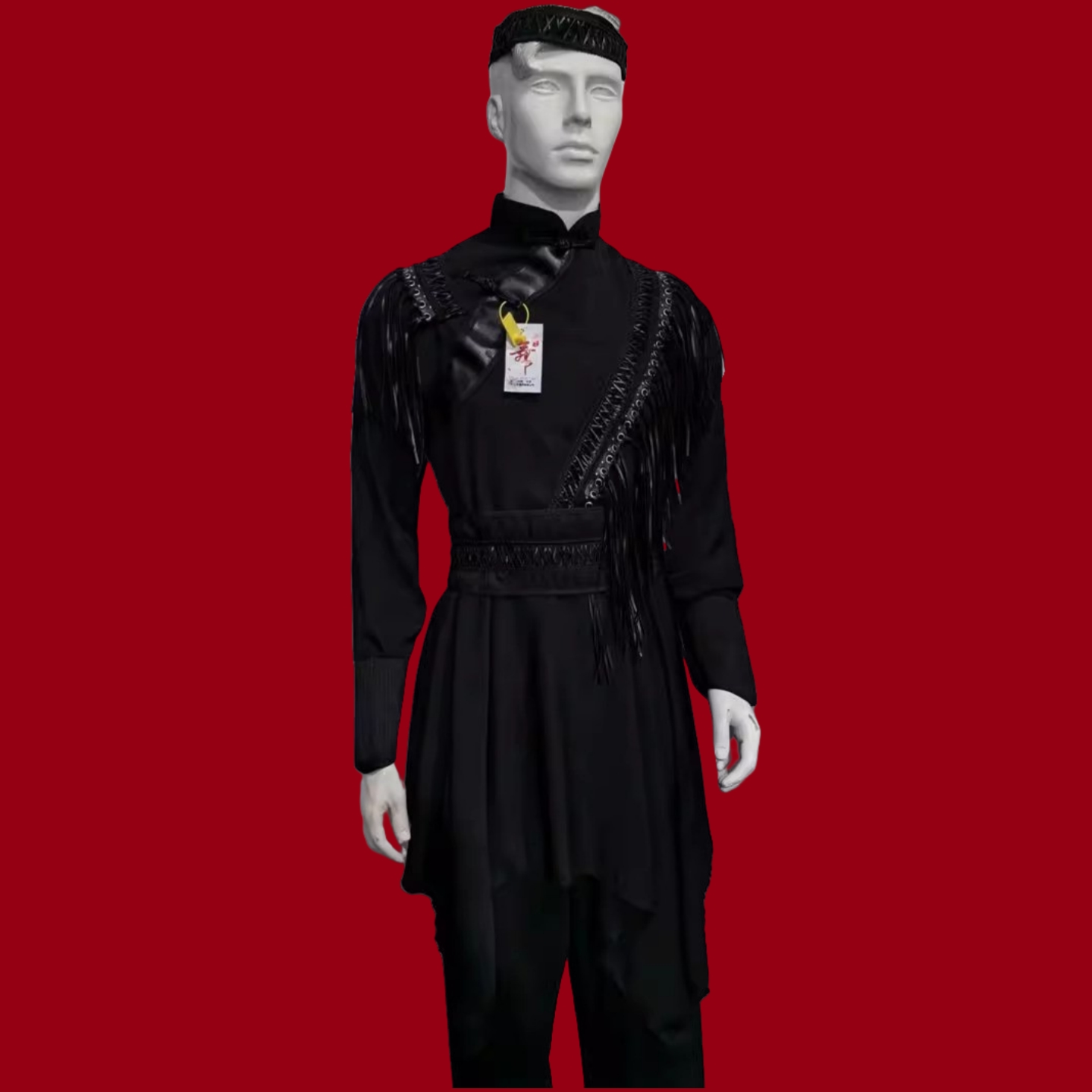 蒙古舞蹈服皮流苏演出服筷子舞骑马舞摔跤舞蒙族艺考练功考级表演