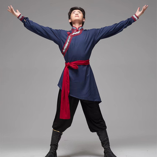 蒙古舞蹈演出服男成人蒙族舞艺考练功服饰民族风蒙族2025新款套装