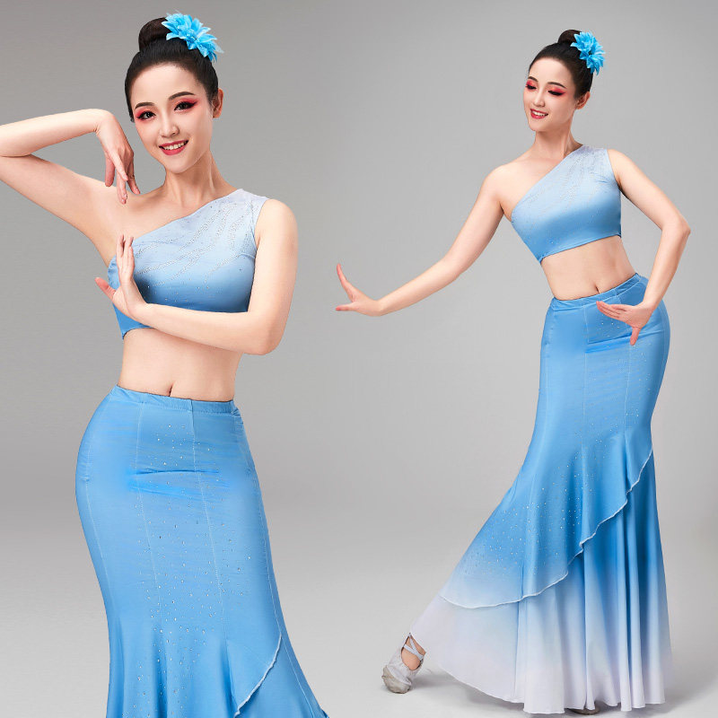 傣族舞蹈服孔雀舞表演服新款成人