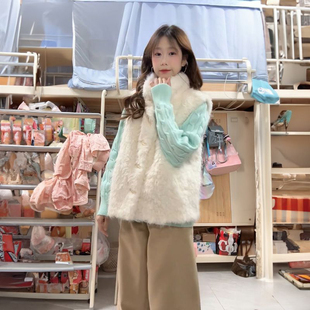 法式温柔甜美小个子麻花针织毛衣开衫叠穿毛茸茸立领马甲两件套装