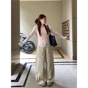 马甲两件套装 法式 粉色飞飞袖 打底衫 温柔甜美ins风碎花半高领修身