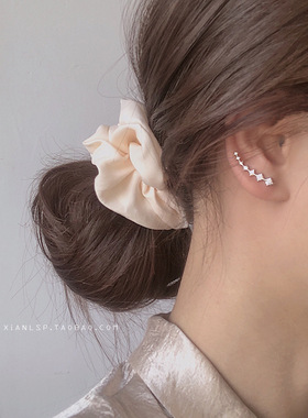 纯银耳环新款潮锆石超闪耳排耳钉女韩国气质网红简约冷淡风耳骨钉