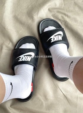 NIKE耐克VICTORI ONE 休闲户外橡胶底防磨一字拖鞋男款黑白CN9675