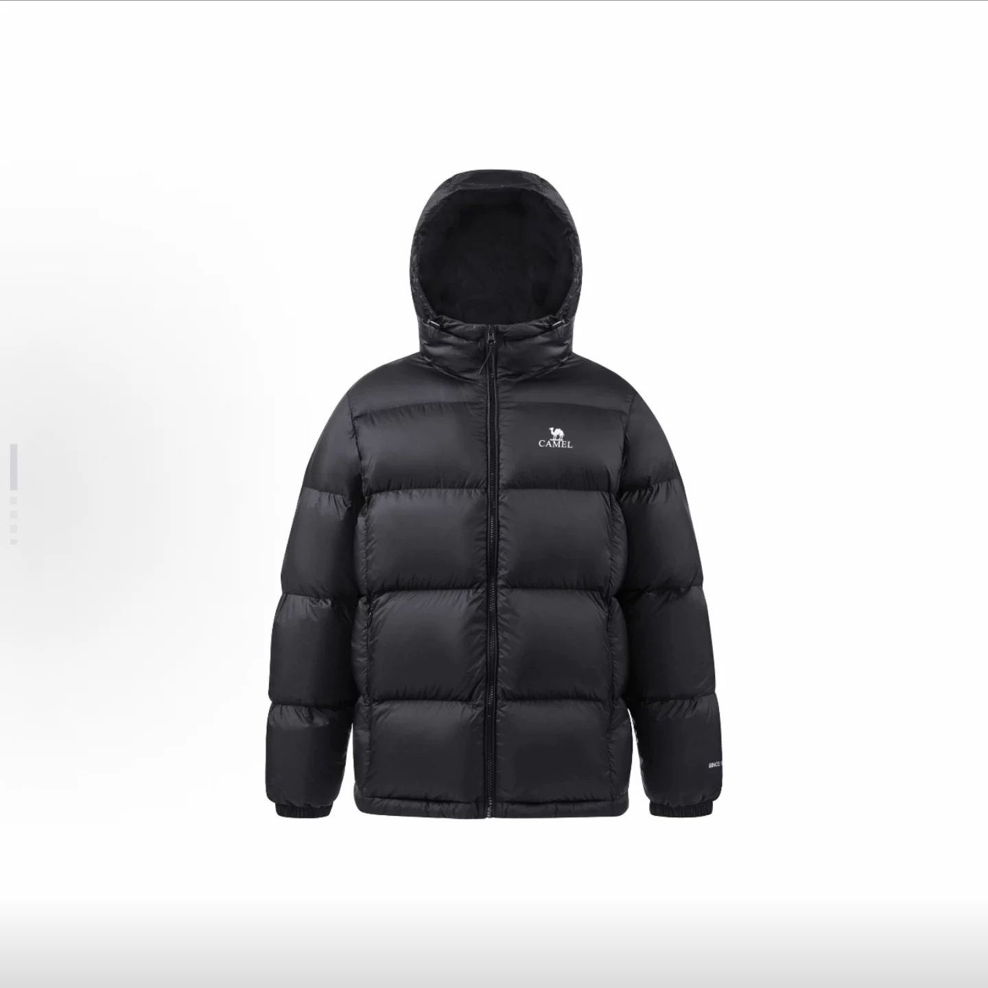 骆驼羽绒服男女2025冬季新款连帽黑色加厚保暖面包服 M34CR07674B