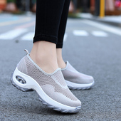 女2023夏季 新款 厚底网面透气韩版 摇摇鞋 妈妈镂空一脚蹬运动休闲鞋