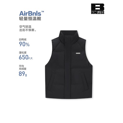 BONELESS章仔立领羽绒马甲