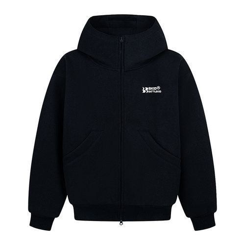 美式复古字母刺绣高领开衫卫衣