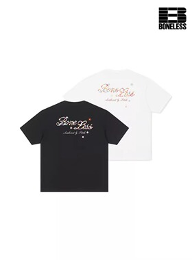 【花间小调】BONELESSB小花排版图案短袖T恤宽松圆领莱赛尔体恤夏