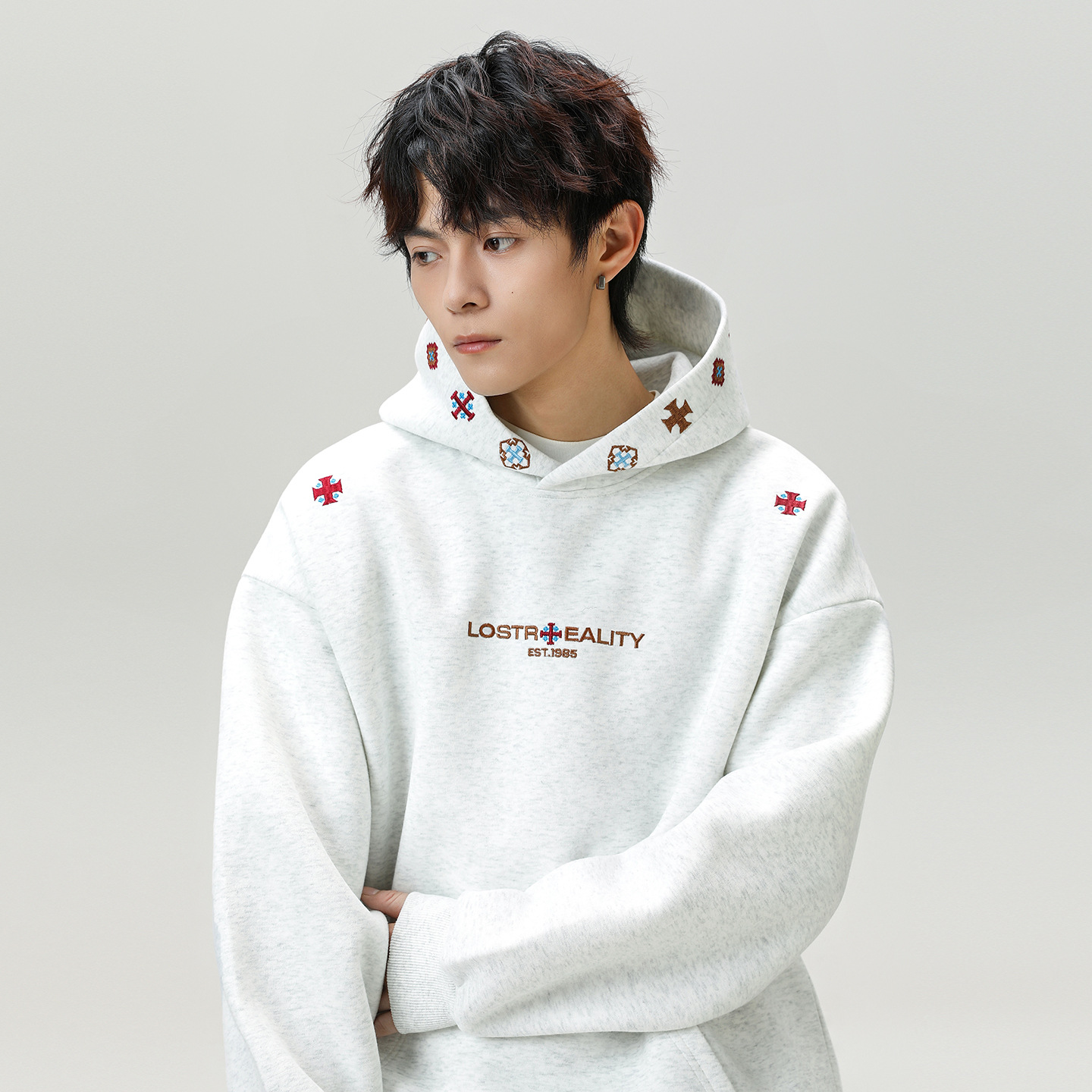 NTBF重磅民族风刺绣连帽卫衣