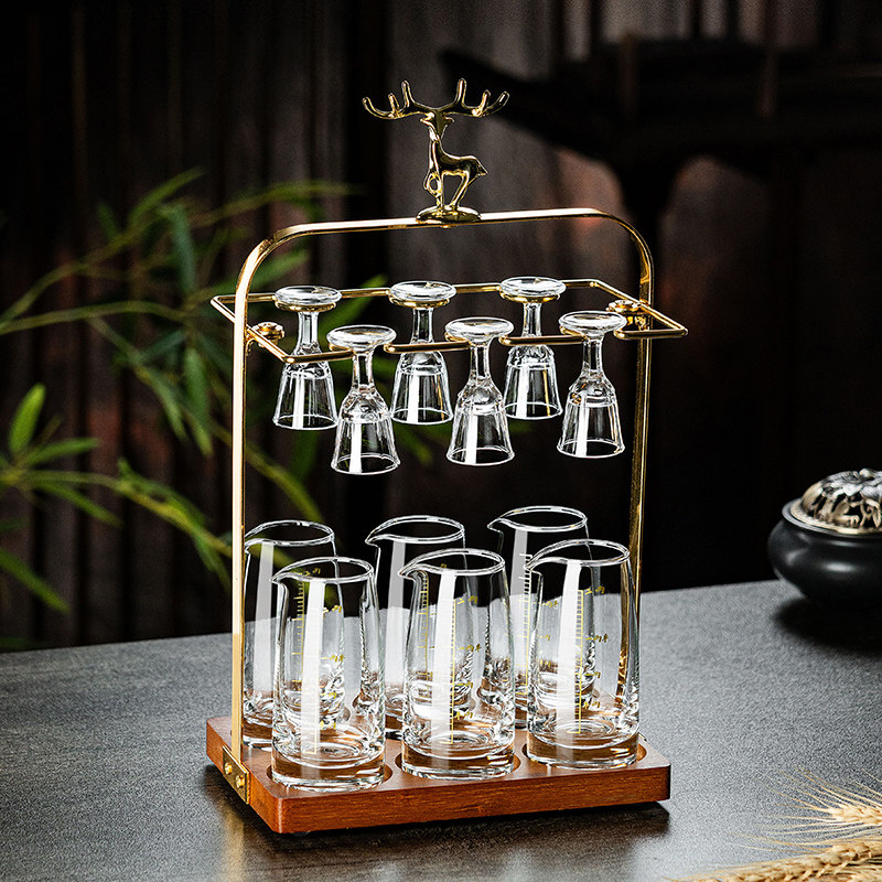 轻奢高档家用新款二两分酒器白酒杯套装酒杯一口杯饭店带刻度酒盅