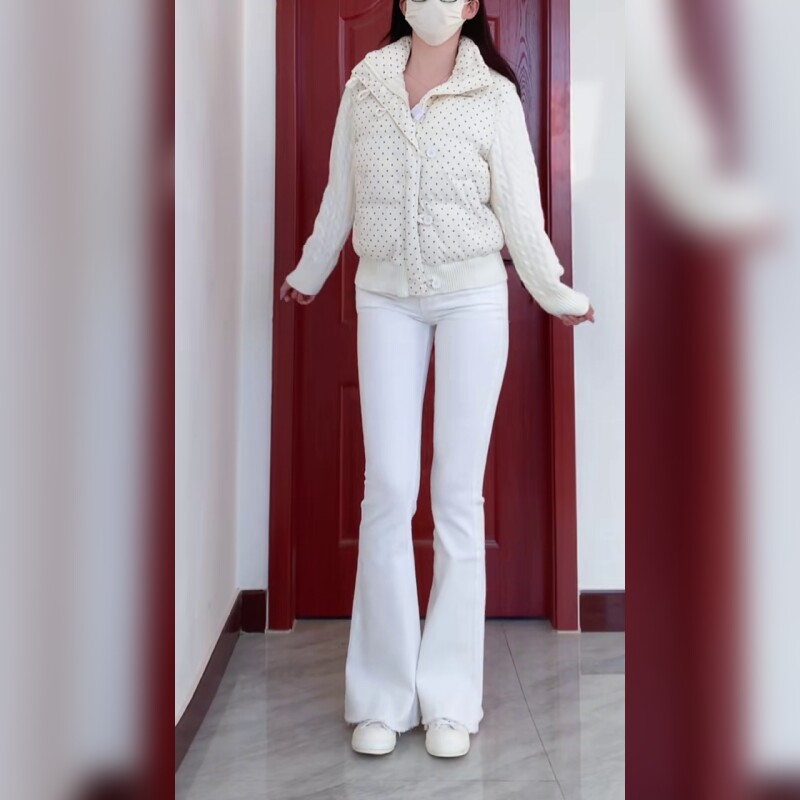 2026春季新款高腰白色微喇牛仔裤女修身显瘦百搭小个子长裤