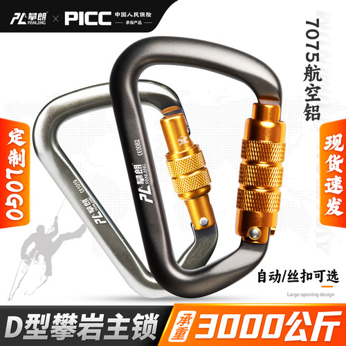 专业攀岩主锁D型自动锁登山扣