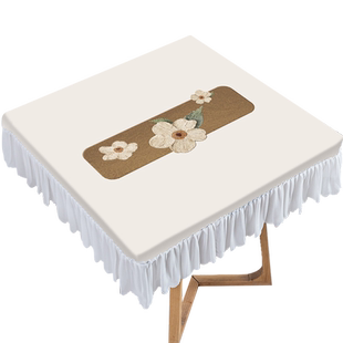 方桌布方桌罩正方形家用茶几罩餐桌布防滑防水遮丑高级感方桌桌布