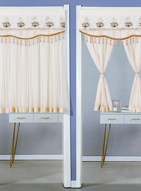 蕾丝门帘遮挡帘半帘高级感隔断帘卧室家用房间纱帘卫生间新款帘子