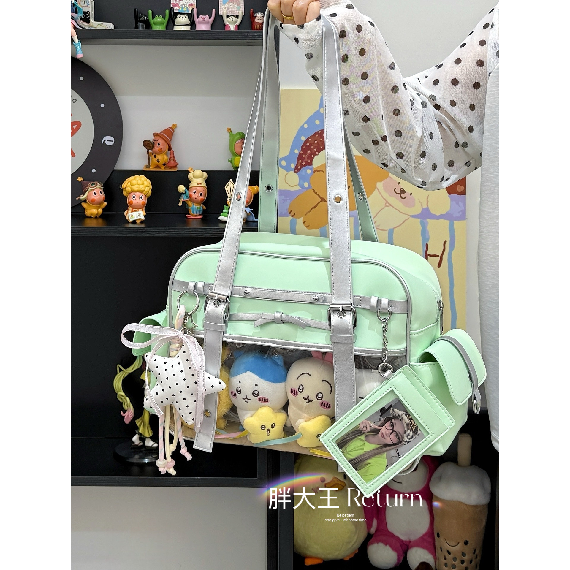 少女感透明谷子包溜娃包追星通勤图片