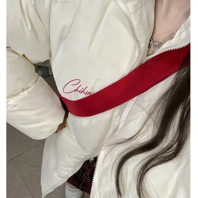 米白色羽绒棉服女2024年冬季新款小个子宽松学生加厚保暖外套