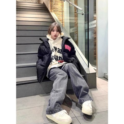 时尚美式复古小众羽绒棉服女