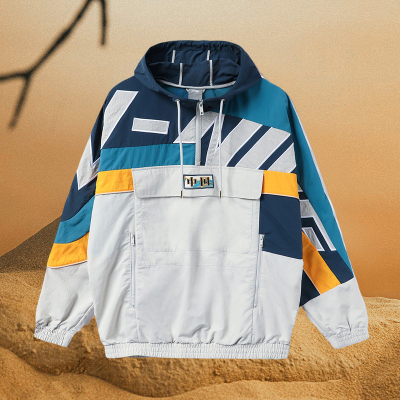 李宁正品男子秋季新款套头连帽时尚宽松保暖防风运动风衣AFDR401