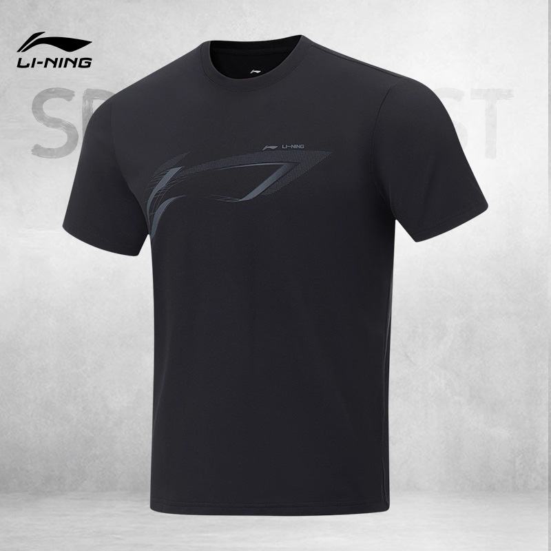 Lining/李宁正品男子舒适透气速干健身运动圆领短袖T恤ATST573