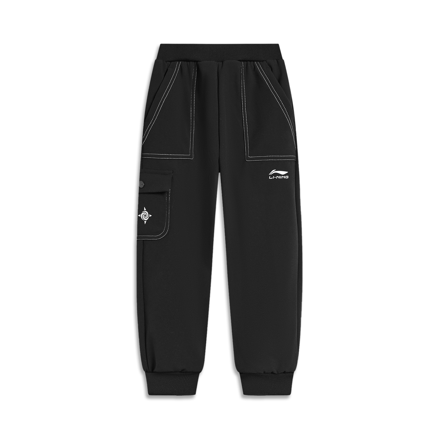 Lining/李宁正品冬季儿童束脚加绒保暖防泼水加厚运动长裤YYKT099