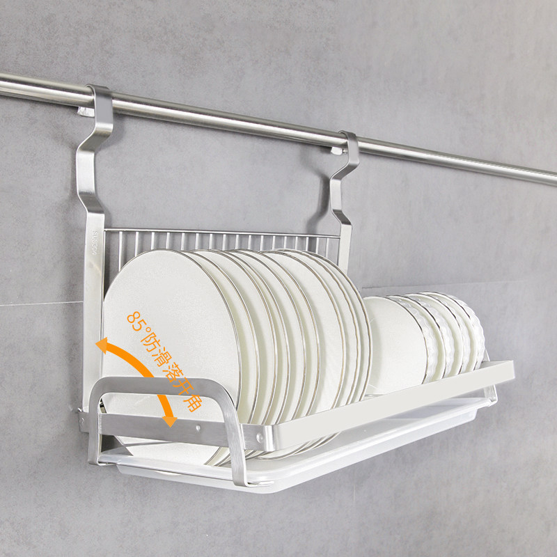 厨房碗碟架沥碗架304不锈钢双层折叠式盘子沥水收纳置物架挂件