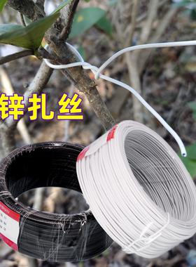 电镀锌铁丝扎线0.55扁圆形园艺捆绑包塑扎丝0.75葡萄架固定带子扣
