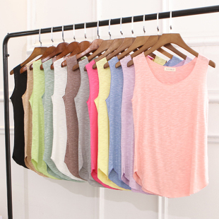 竹节棉宽松显瘦外穿打底纯棉百搭吊带背心女 无袖 2019春夏新款 大码
