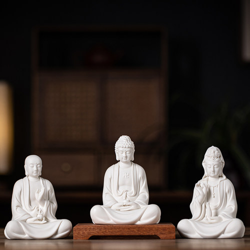 新中式禅意婆娑三圣摆件创意