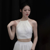 莉娃冉冉阿丽原创山茶花不懂白玫瑰舞蹈服吊带可拆卸胸垫舞蹈抹胸