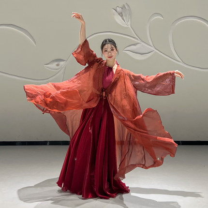 牡丹亭游园舞蹈长衫中国风古典舞现代舞古风爵士舞蹈纱衣仙女长衫