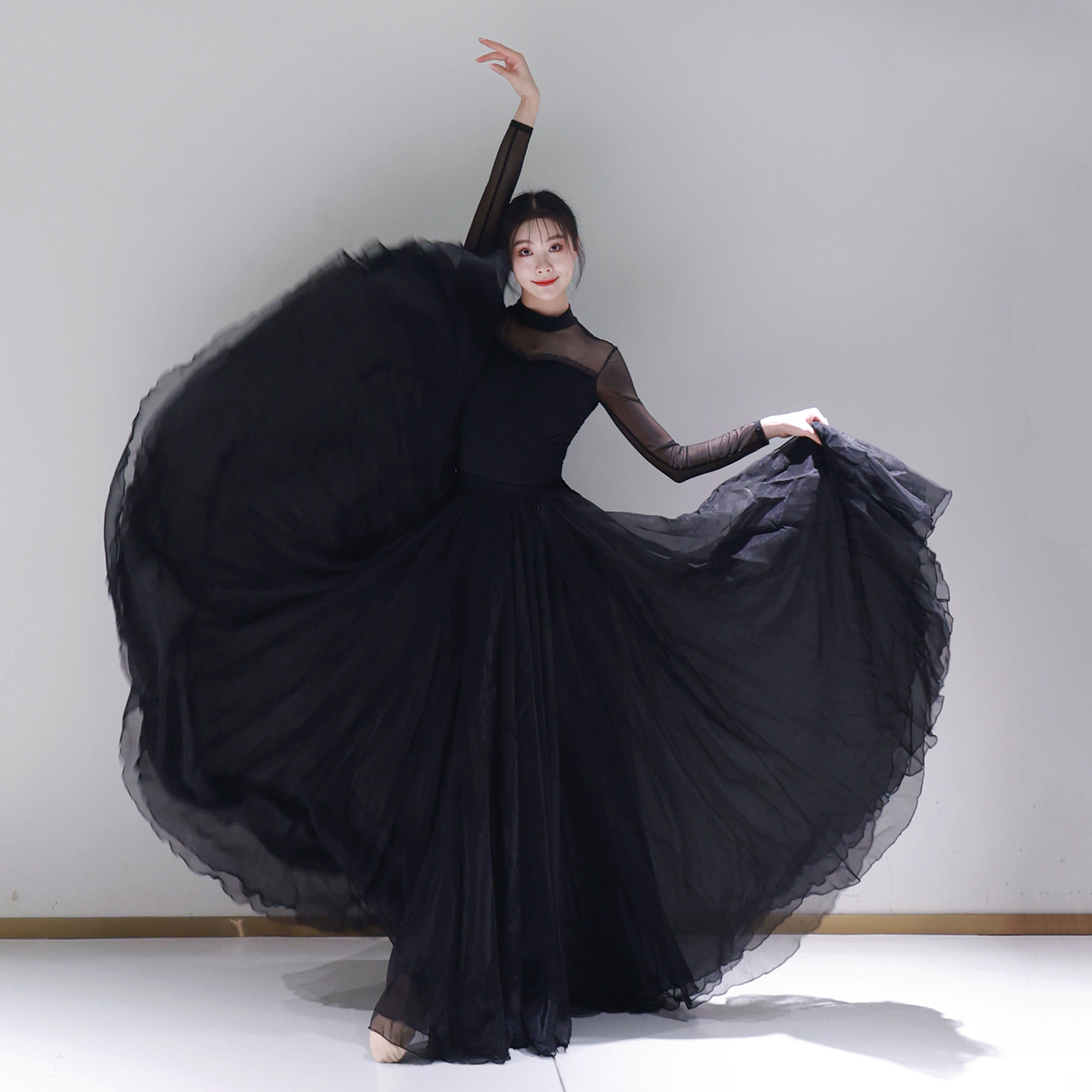 江南飞雁舞蹈大摆裙720度舞蹈裙