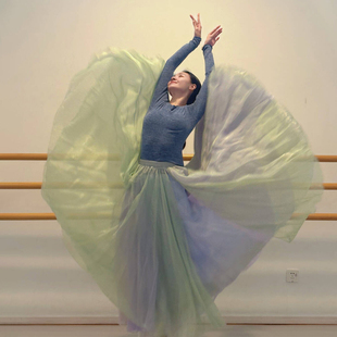 欣倩盈盈芙蓉语舞蹈裙中国古典现代舞服装 摄影艺考表演出服大摆裙