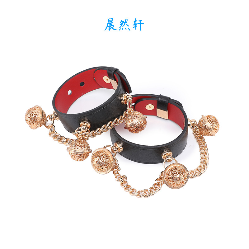 调教者铃铛手铐情侣项圈束缚手环脚环cosplay道具情侣玩具手铐