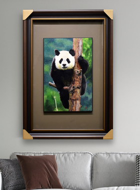 75*105顾氏手工苏绣动物国宝可爱熊猫非遗外宾礼品商务礼品玄关画