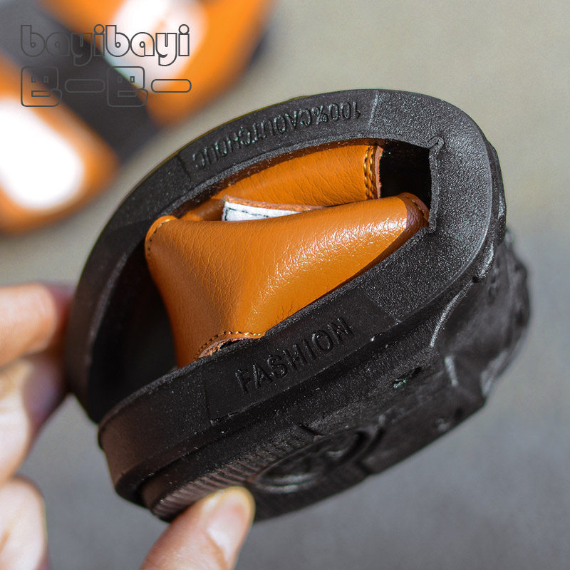 Sandales enfants en cuir de vache fendu orteil pour été - Ref 1053462 Image 3